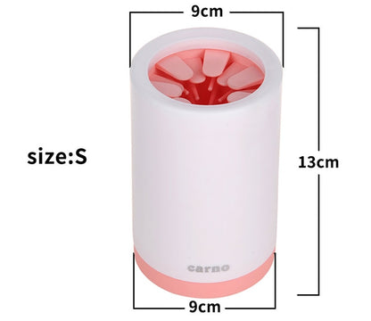 Dog paw cleaner cup with soft silicone bristles