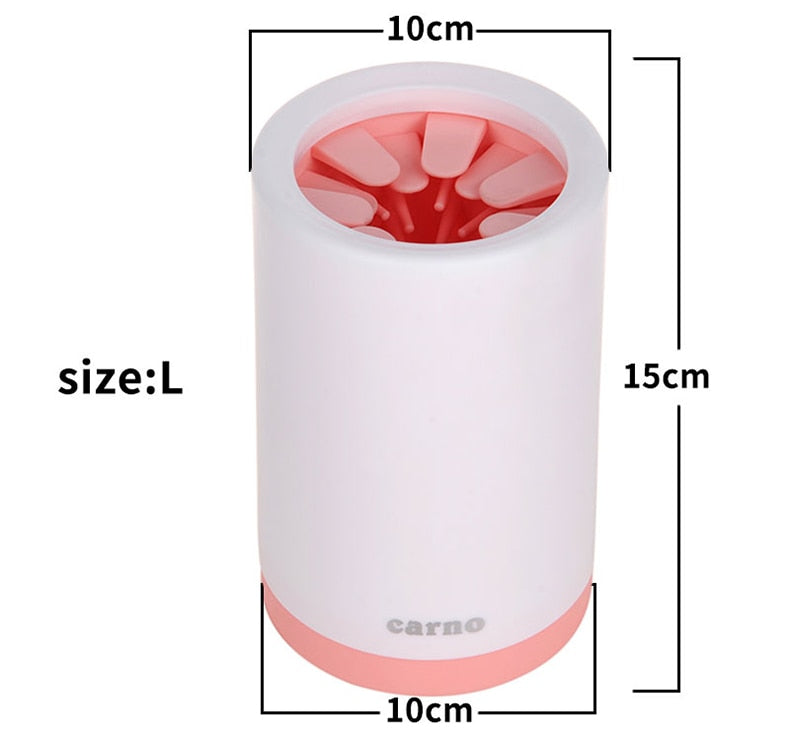 Dog paw cleaner cup with soft silicone bristles