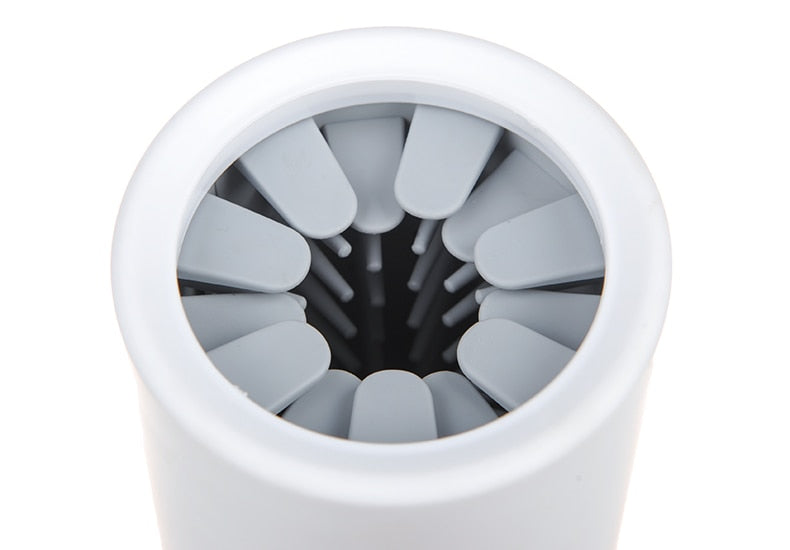 Dog paw cleaner cup with soft silicone bristles
