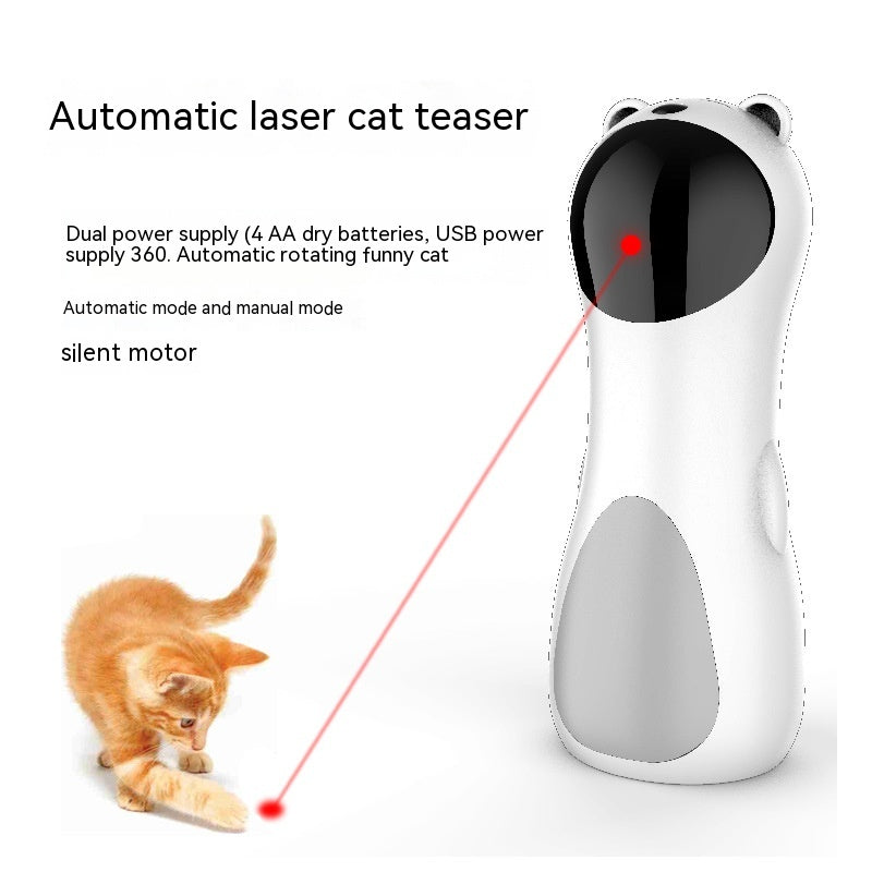Automatic interactive LED laser cat toy in white