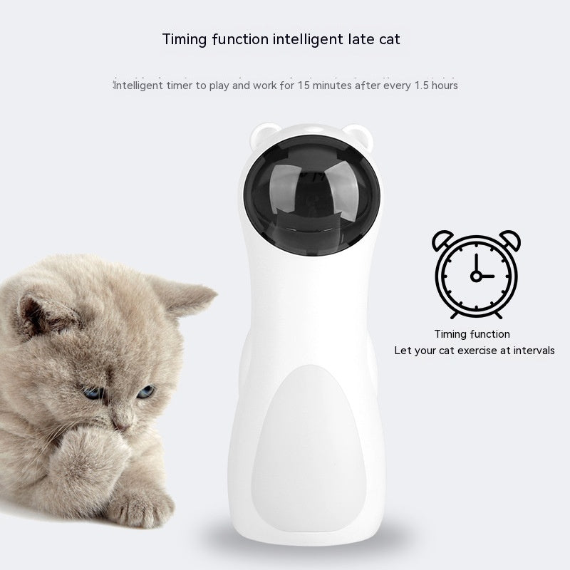 Automatic interactive LED laser cat toy in white