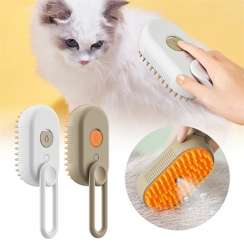 3-in-1 steam spray grooming brush for cats and dogs
