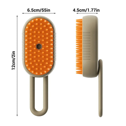 3-in-1 steam spray grooming brush for cats and dogs
