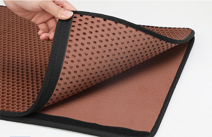 Black honeycomb cat litter trapping mat