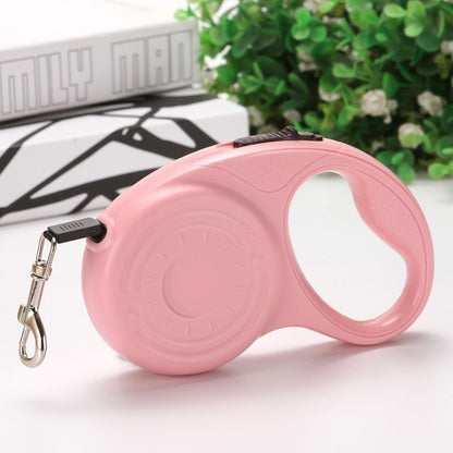 Automatic retractable dog leash with brake and lock