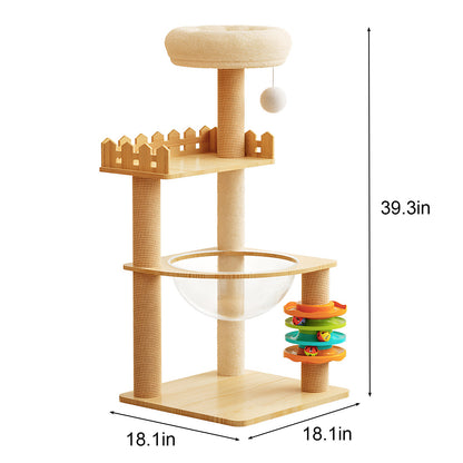 Sisal rope scratching post on cat tree