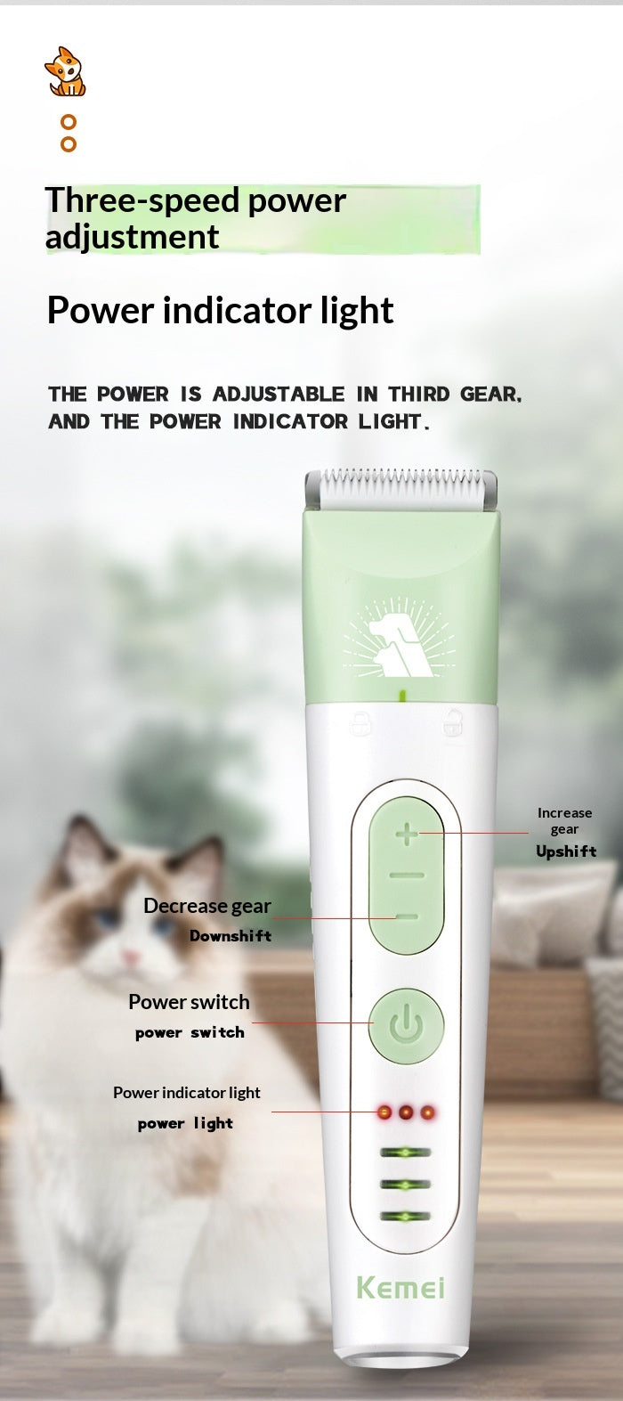 4-in-1 cordless pet grooming kit with trimmer and nail grinder