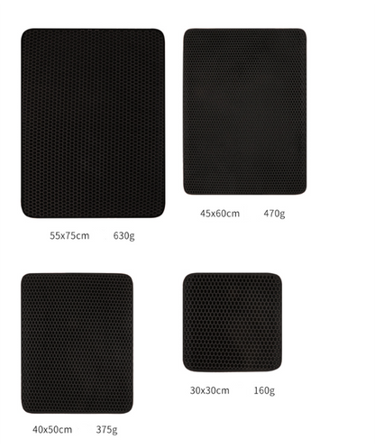 Black honeycomb cat litter trapping mat